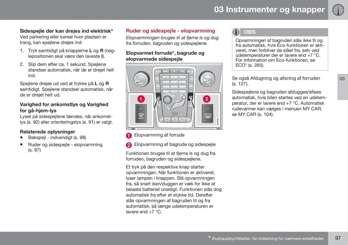 Volvo S60 II 2 Bilens instruktionsbog / page 99