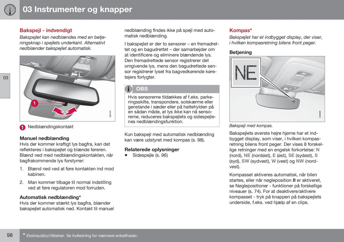 Volvo S60 II 2 Bilens instruktionsbog / page 100