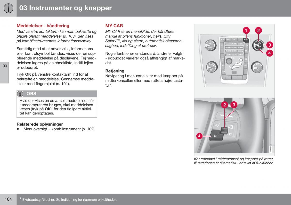 Volvo S60 II 2 Bilens instruktionsbog / page 106