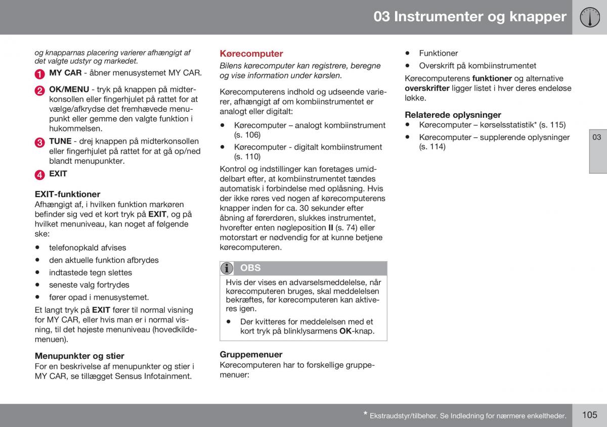 Volvo S60 II 2 Bilens instruktionsbog / page 107