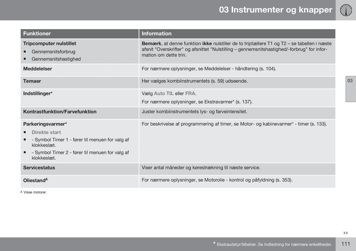 Volvo S60 II 2 Bilens instruktionsbog / page 113