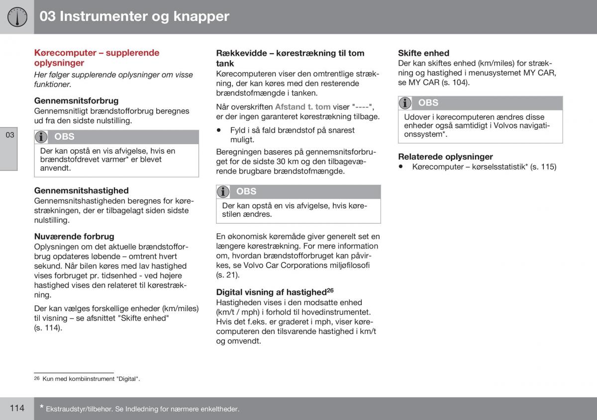 Volvo S60 II 2 Bilens instruktionsbog / page 116