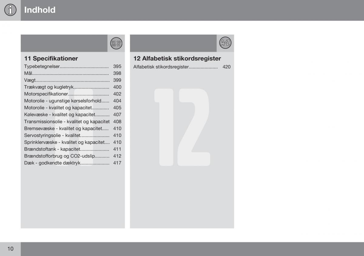 Volvo S60 II 2 Bilens instruktionsbog / page 12