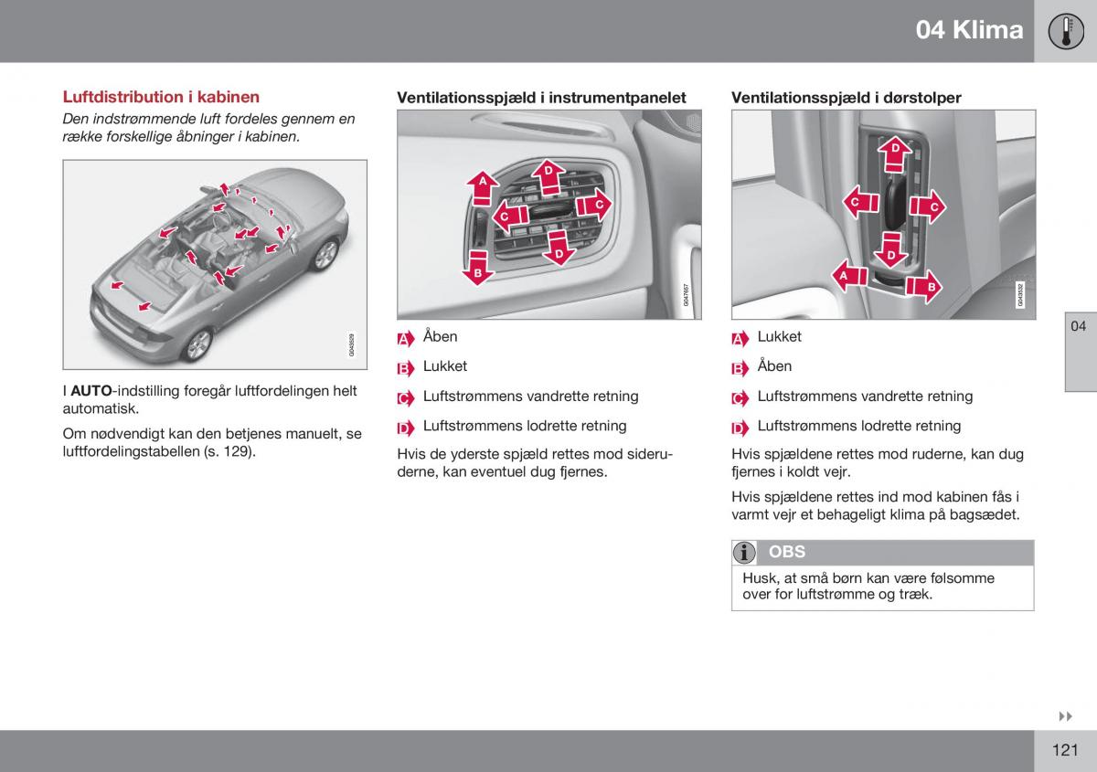 Volvo S60 II 2 Bilens instruktionsbog / page 123