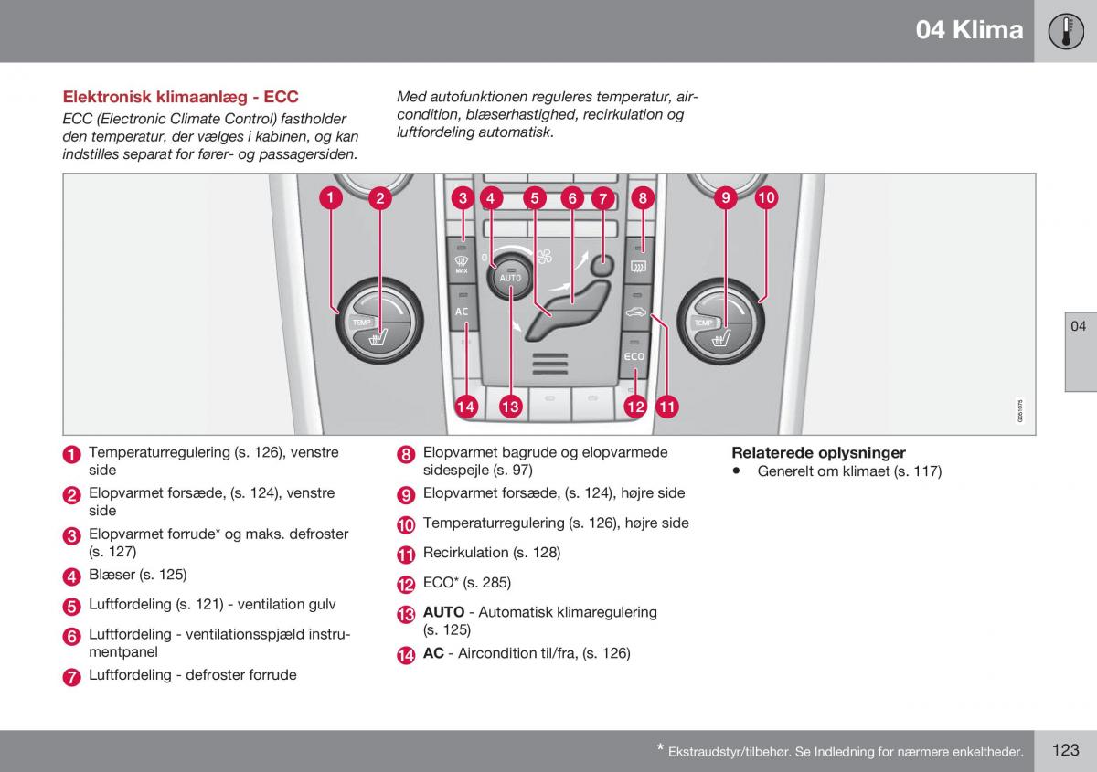 Volvo S60 II 2 Bilens instruktionsbog / page 125