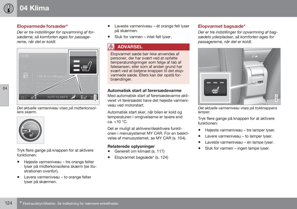 Volvo S60 II 2 Bilens instruktionsbog / page 126