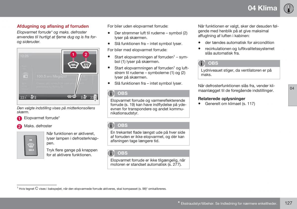 Volvo S60 II 2 Bilens instruktionsbog / page 129