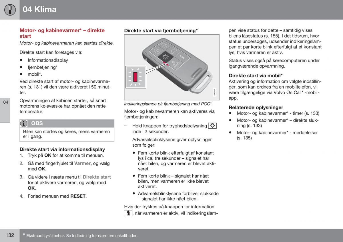 Volvo S60 II 2 Bilens instruktionsbog / page 134