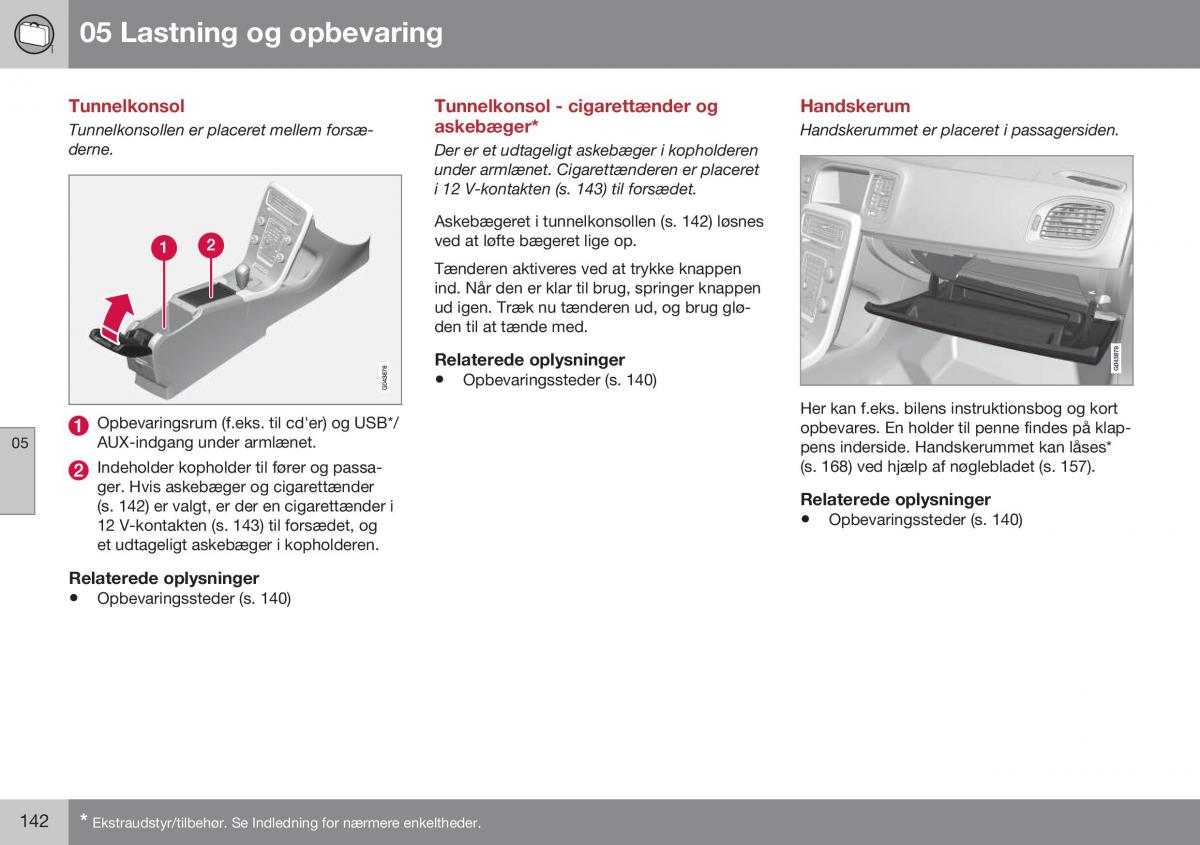 Volvo S60 II 2 Bilens instruktionsbog / page 144