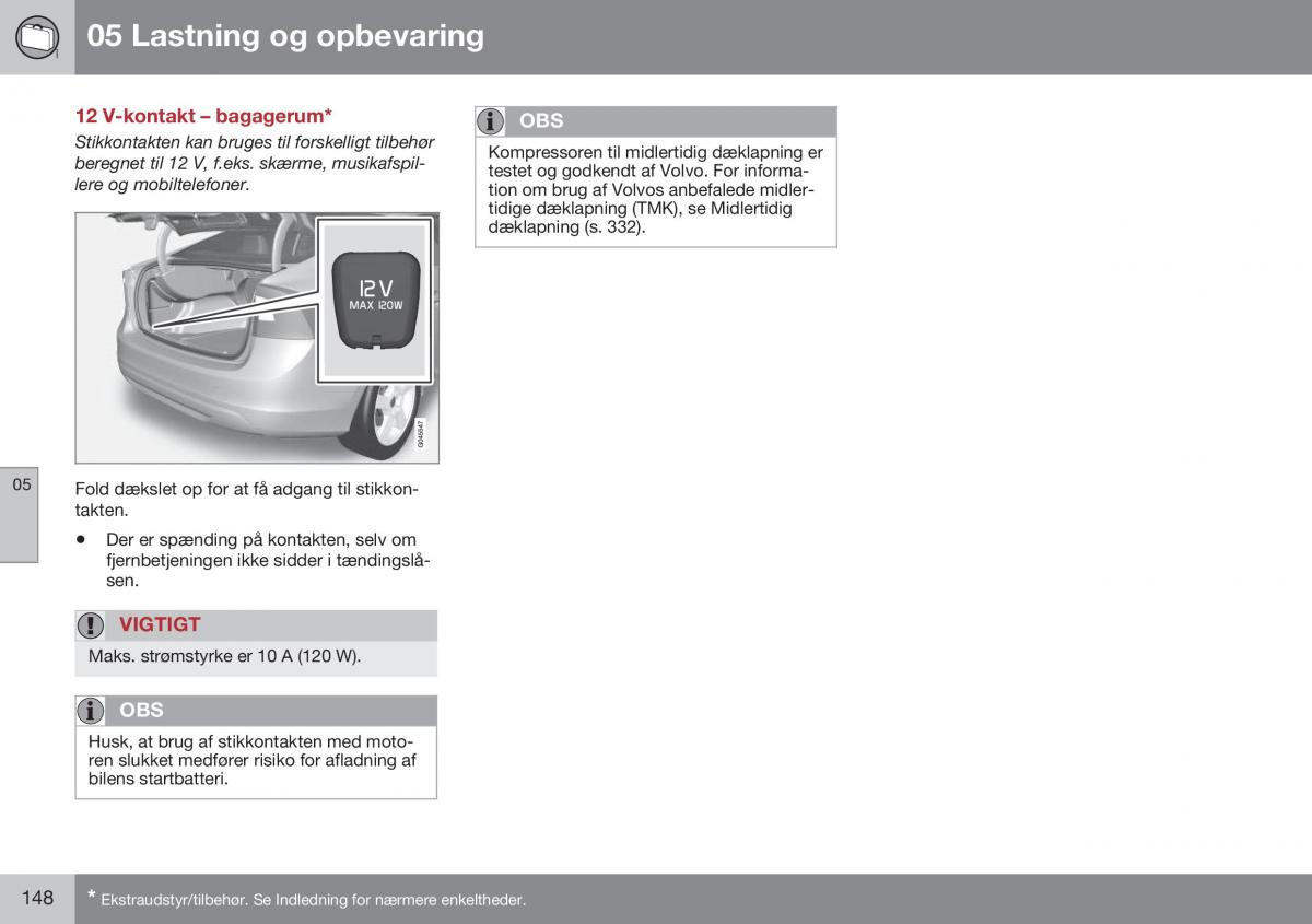 Volvo S60 II 2 Bilens instruktionsbog / page 150