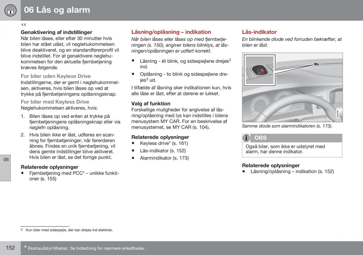 Volvo S60 II 2 Bilens instruktionsbog / page 154