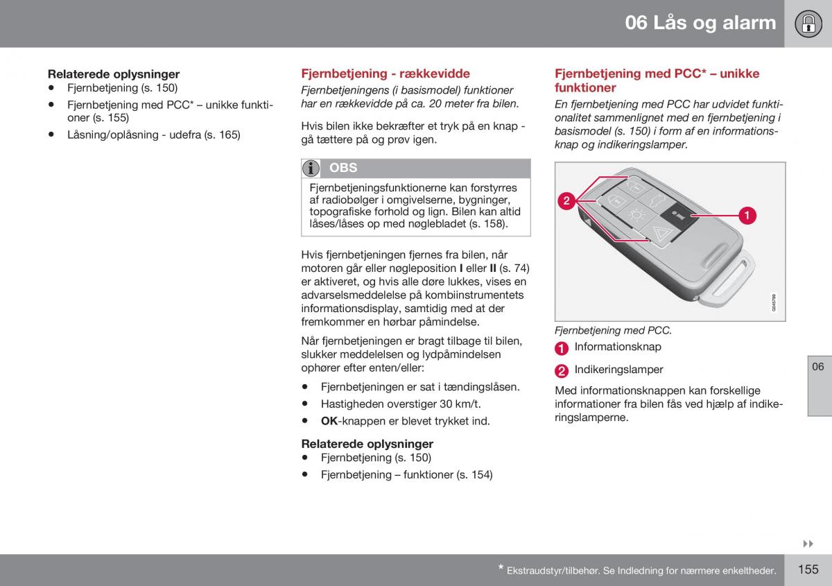 Volvo S60 II 2 Bilens instruktionsbog / page 157