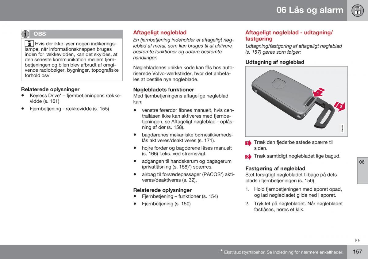 Volvo S60 II 2 Bilens instruktionsbog / page 159