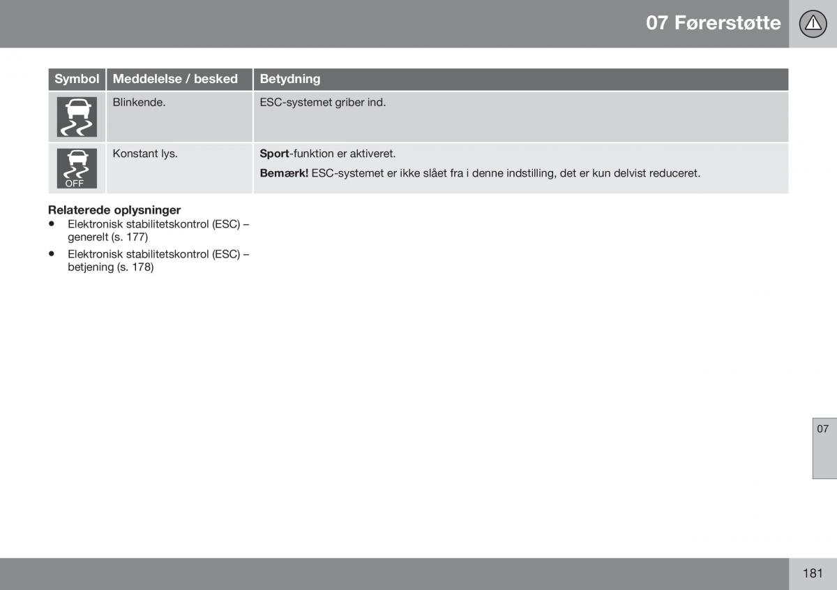 Volvo S60 II 2 Bilens instruktionsbog / page 183