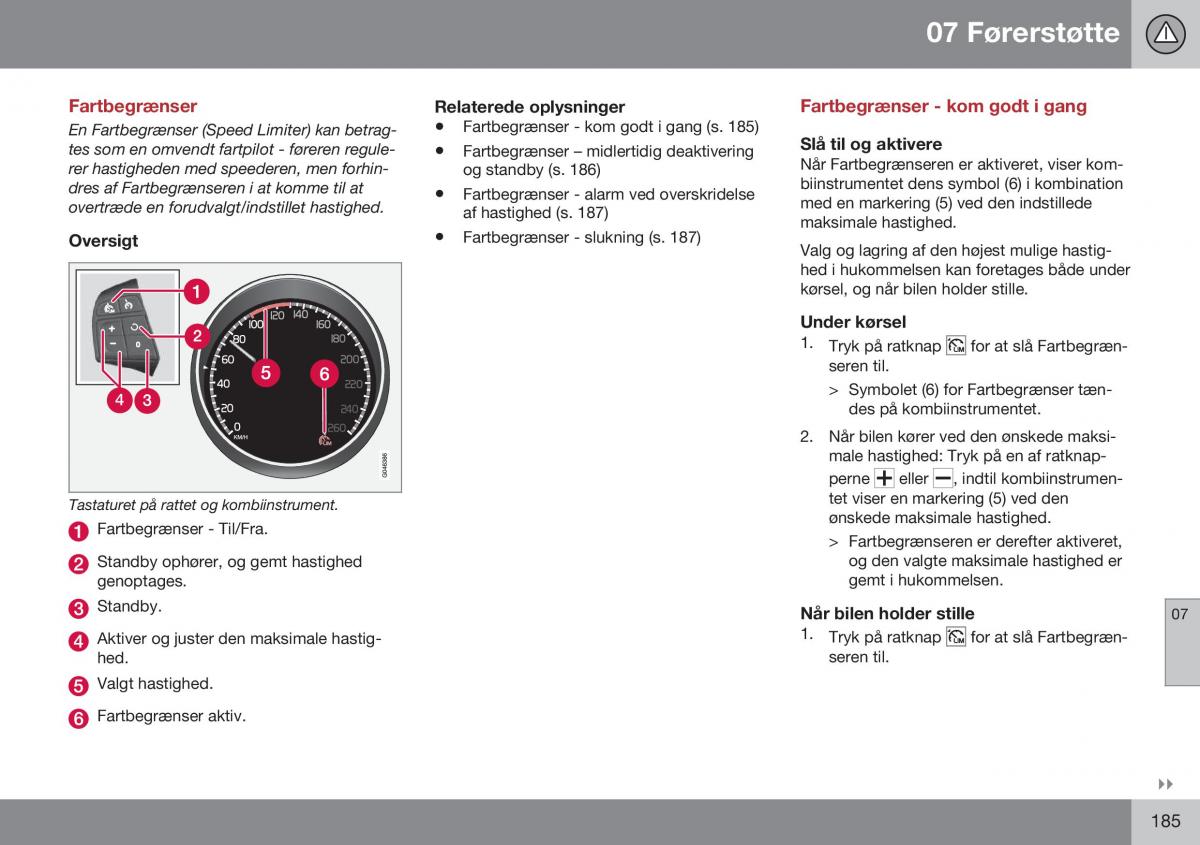 Volvo S60 II 2 Bilens instruktionsbog / page 187