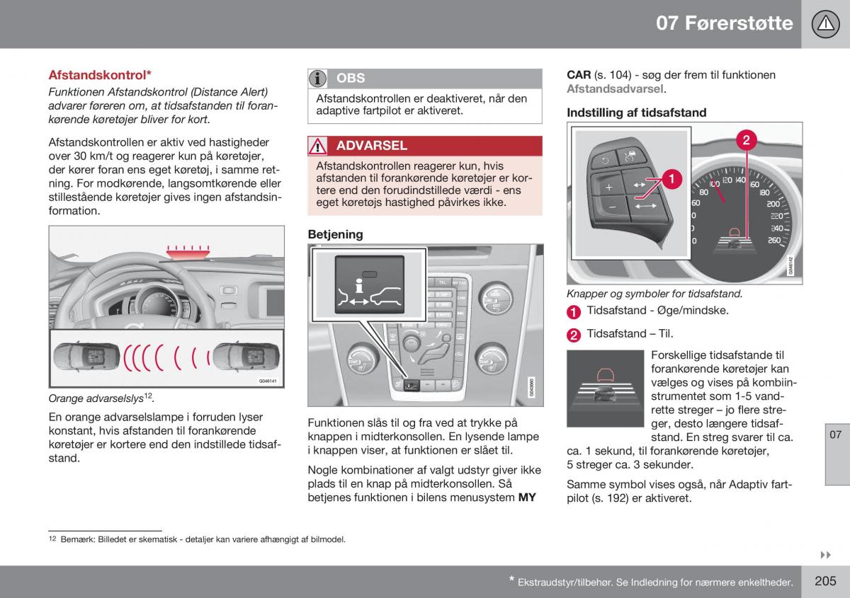 Volvo S60 II 2 Bilens instruktionsbog / page 207