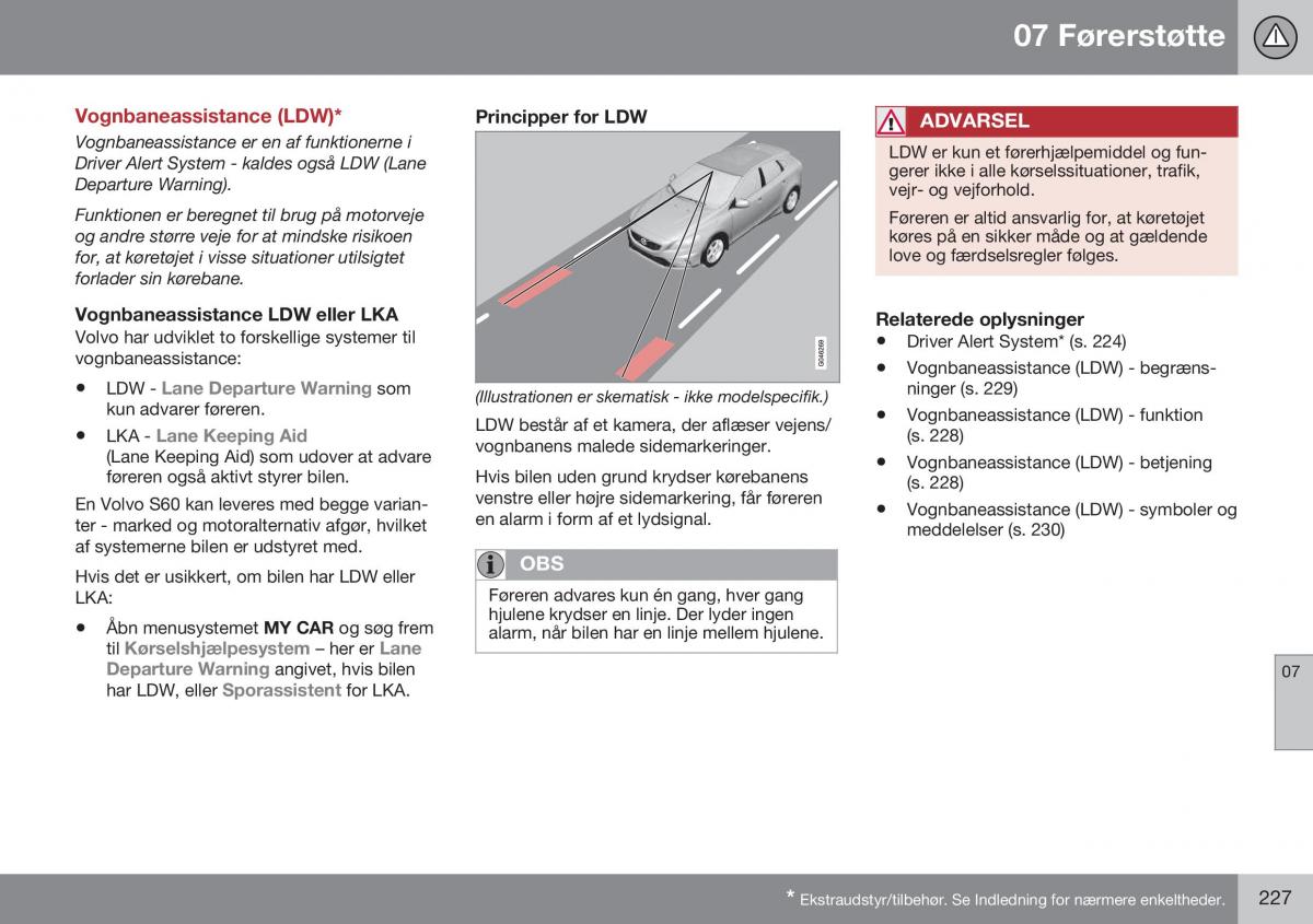 Volvo S60 II 2 Bilens instruktionsbog / page 229