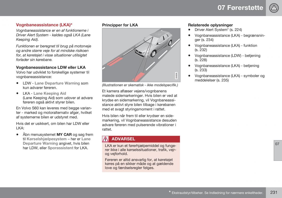 Volvo S60 II 2 Bilens instruktionsbog / page 233