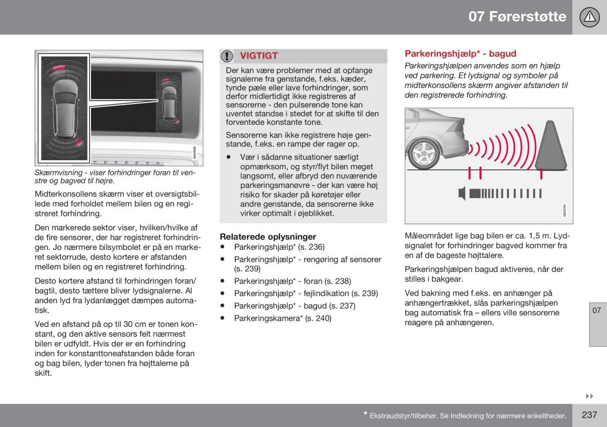 Volvo S60 II 2 Bilens instruktionsbog / page 239