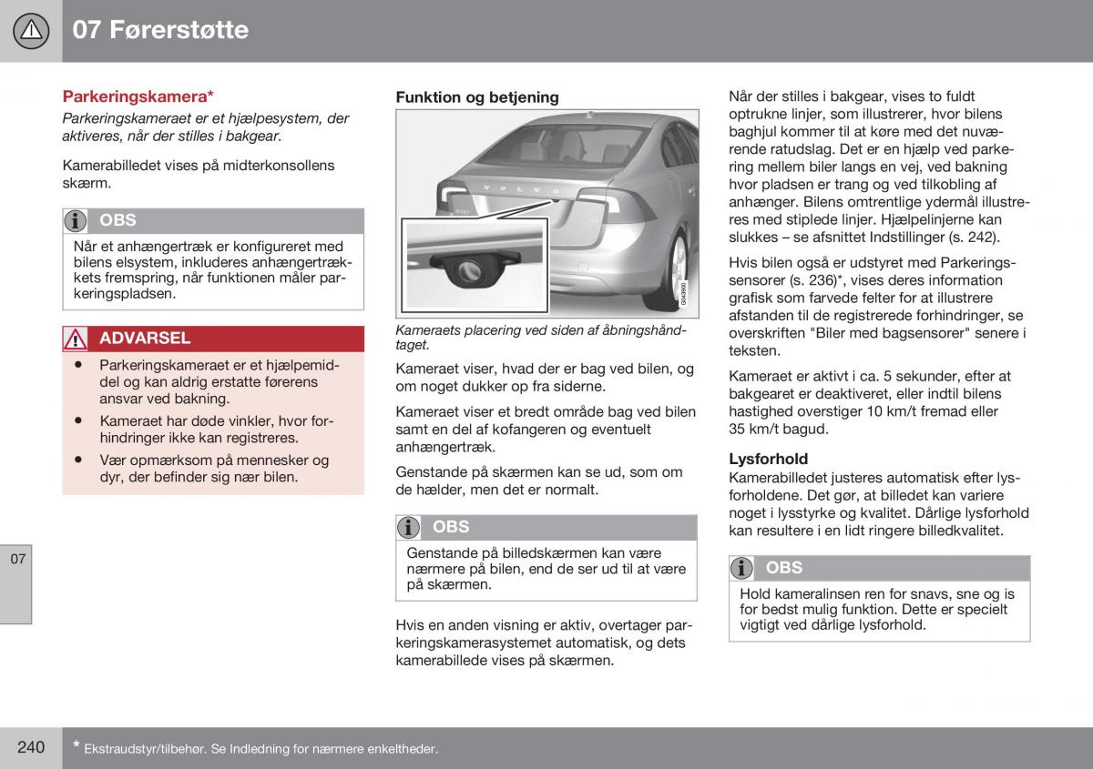 Volvo S60 II 2 Bilens instruktionsbog / page 242