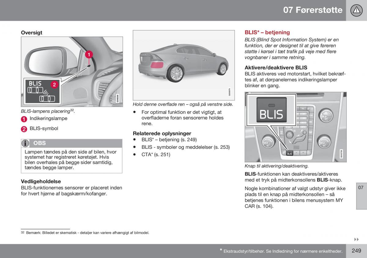 Volvo S60 II 2 Bilens instruktionsbog / page 251