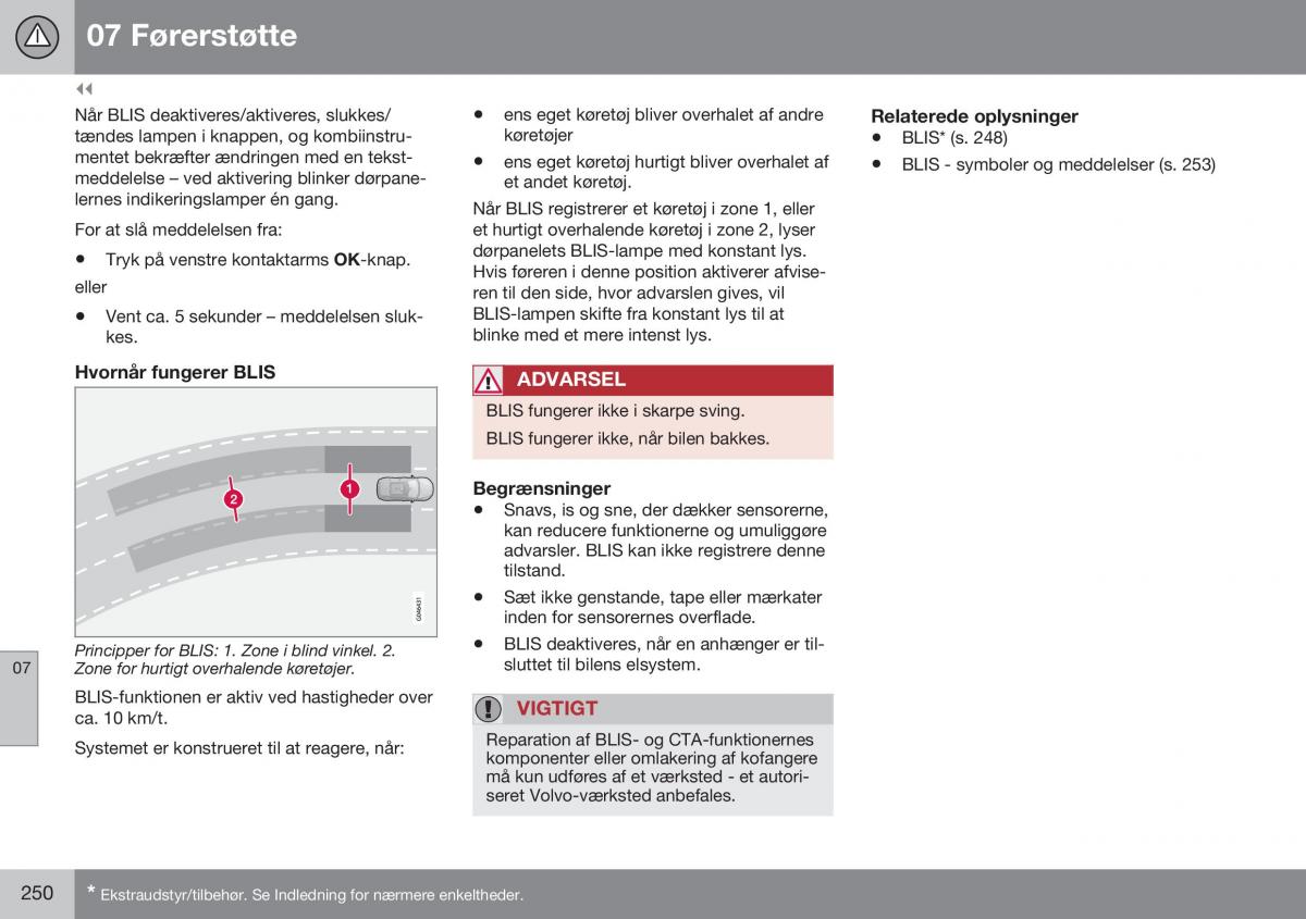 Volvo S60 II 2 Bilens instruktionsbog / page 252