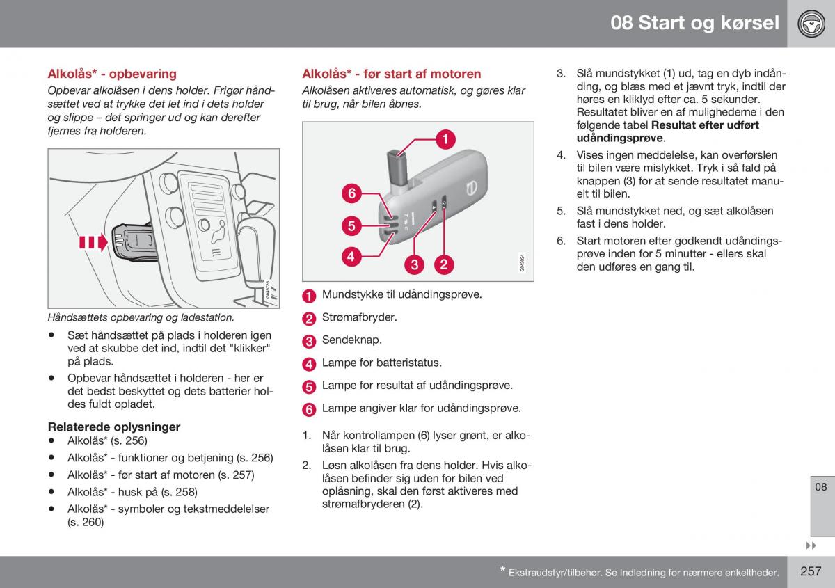 Volvo S60 II 2 Bilens instruktionsbog / page 259