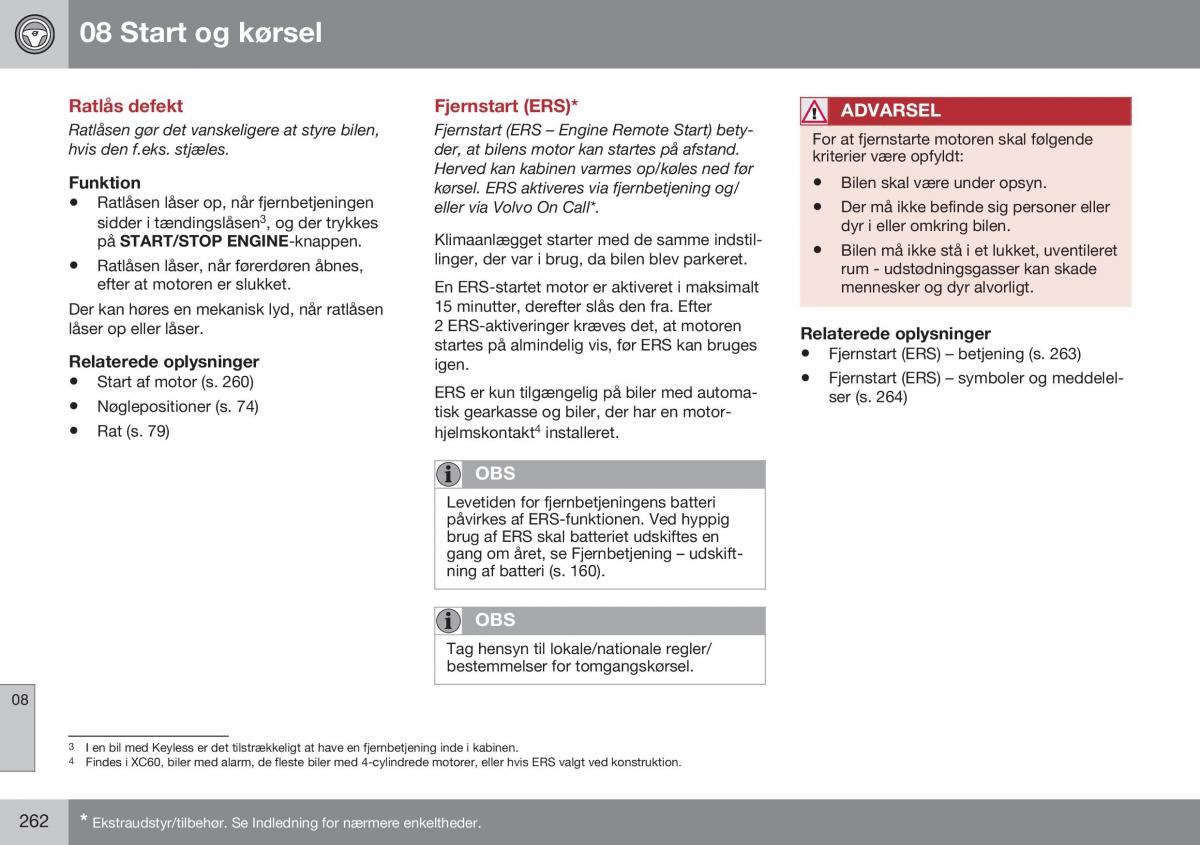 Volvo S60 II 2 Bilens instruktionsbog / page 264