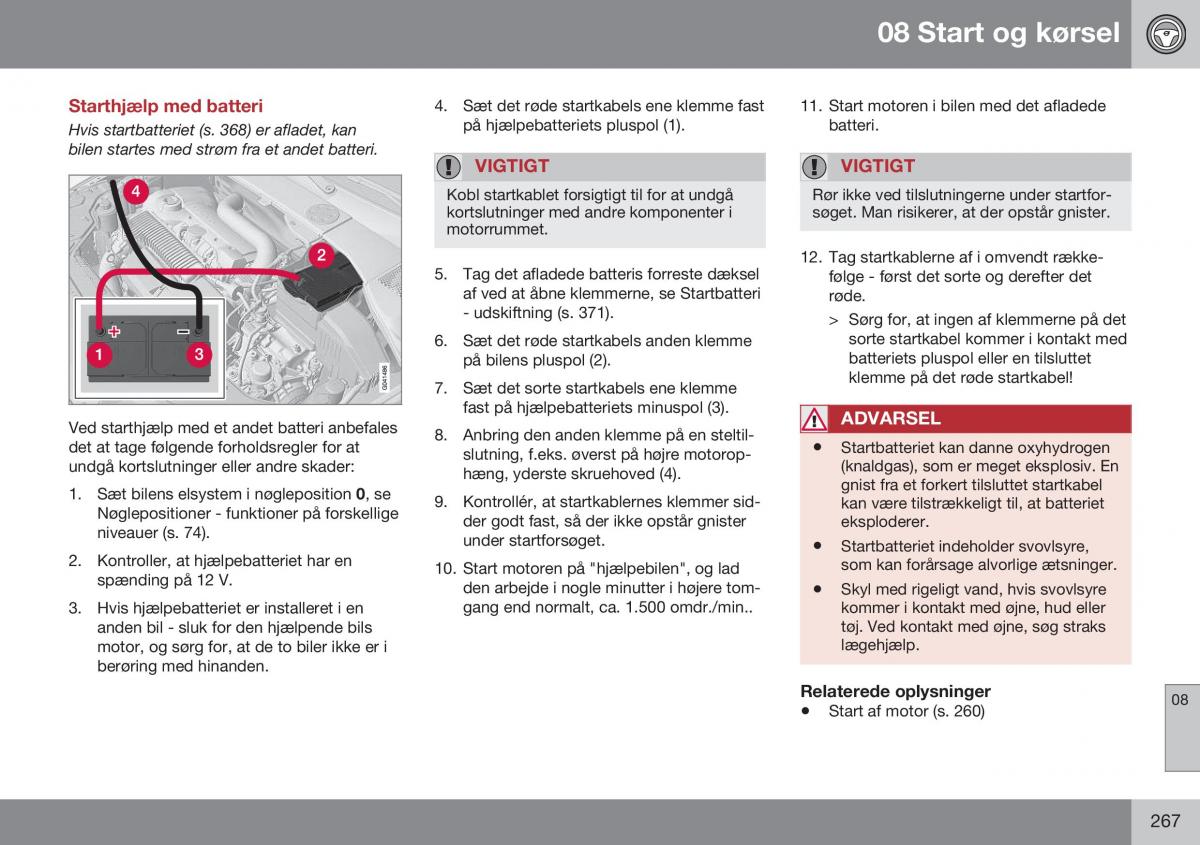 Volvo S60 II 2 Bilens instruktionsbog / page 269