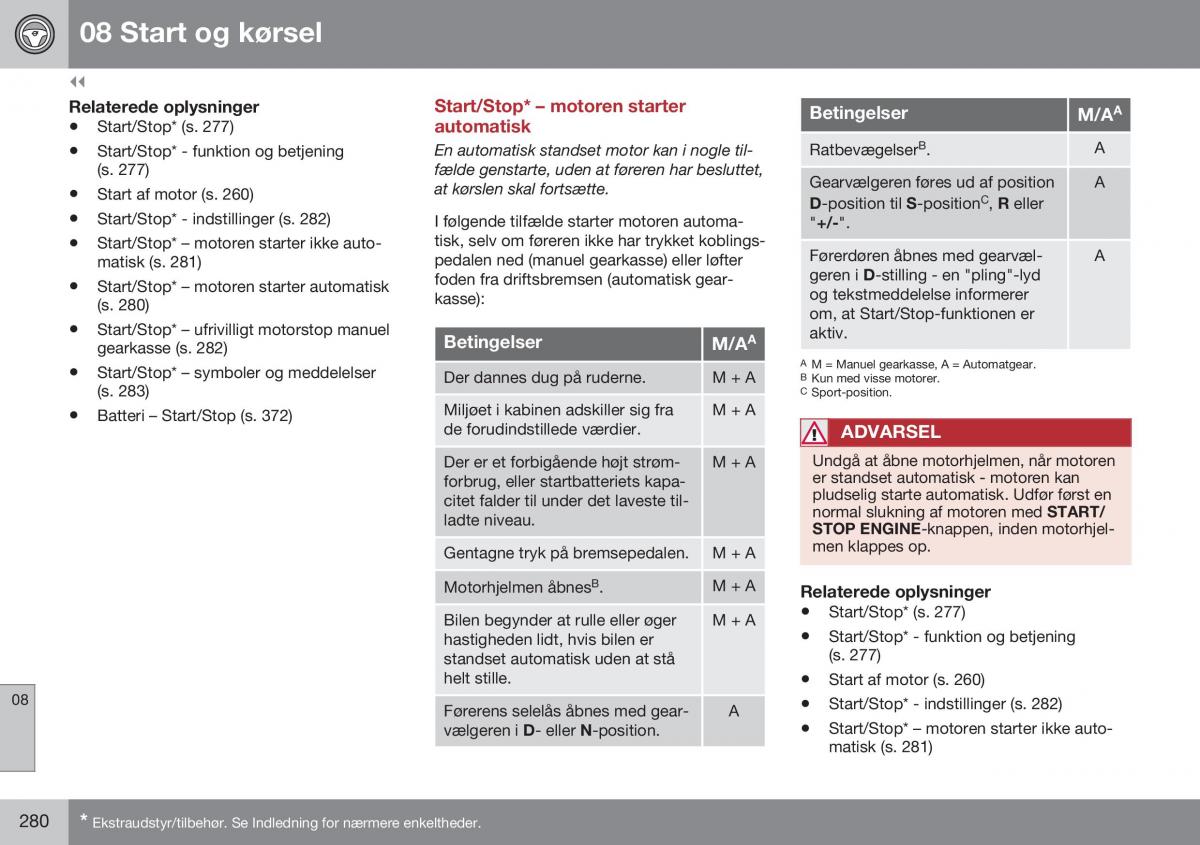 Volvo S60 II 2 Bilens instruktionsbog / page 282