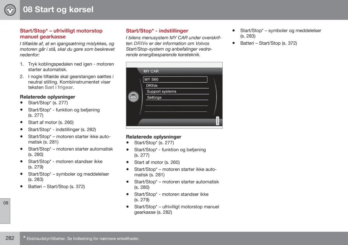 Volvo S60 II 2 Bilens instruktionsbog / page 284