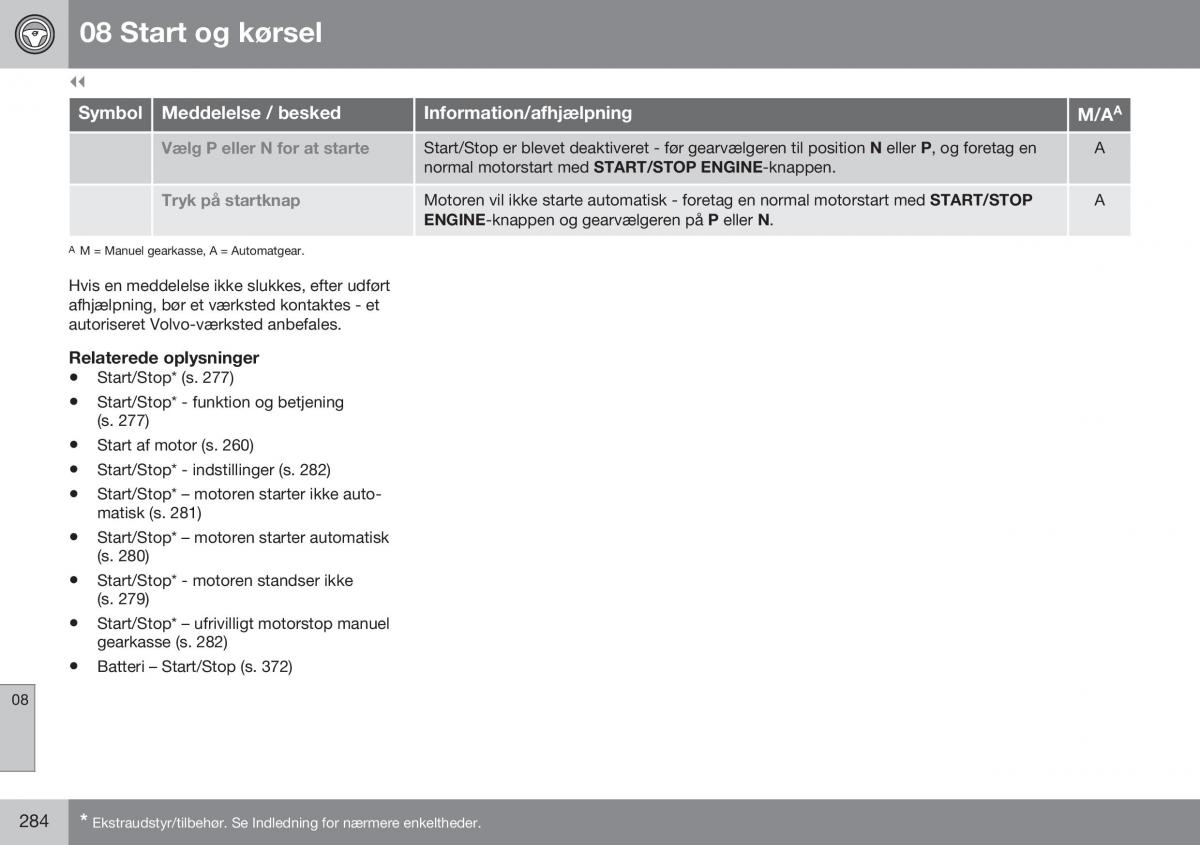 Volvo S60 II 2 Bilens instruktionsbog / page 286