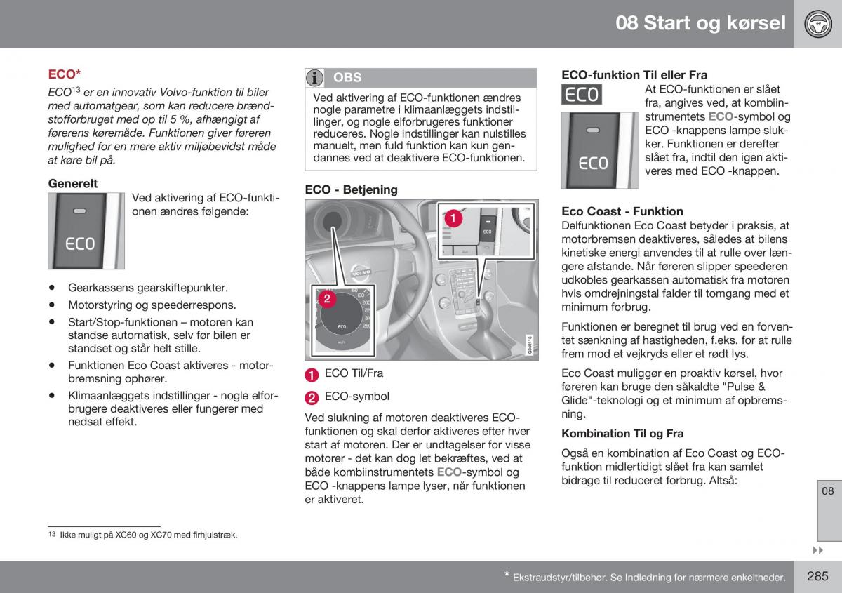 Volvo S60 II 2 Bilens instruktionsbog / page 287