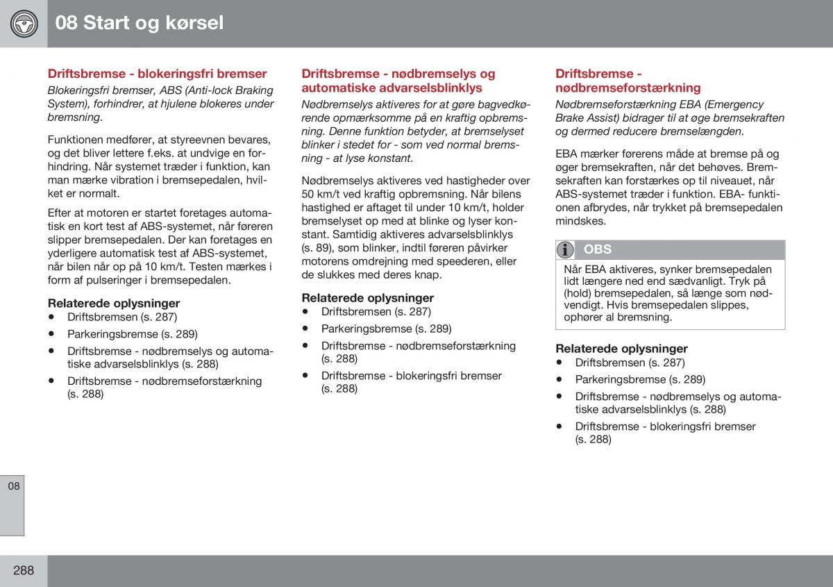 Volvo S60 II 2 Bilens instruktionsbog / page 290