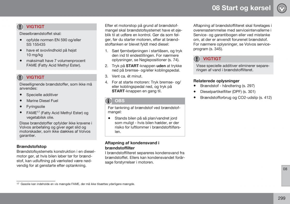 Volvo S60 II 2 Bilens instruktionsbog / page 301