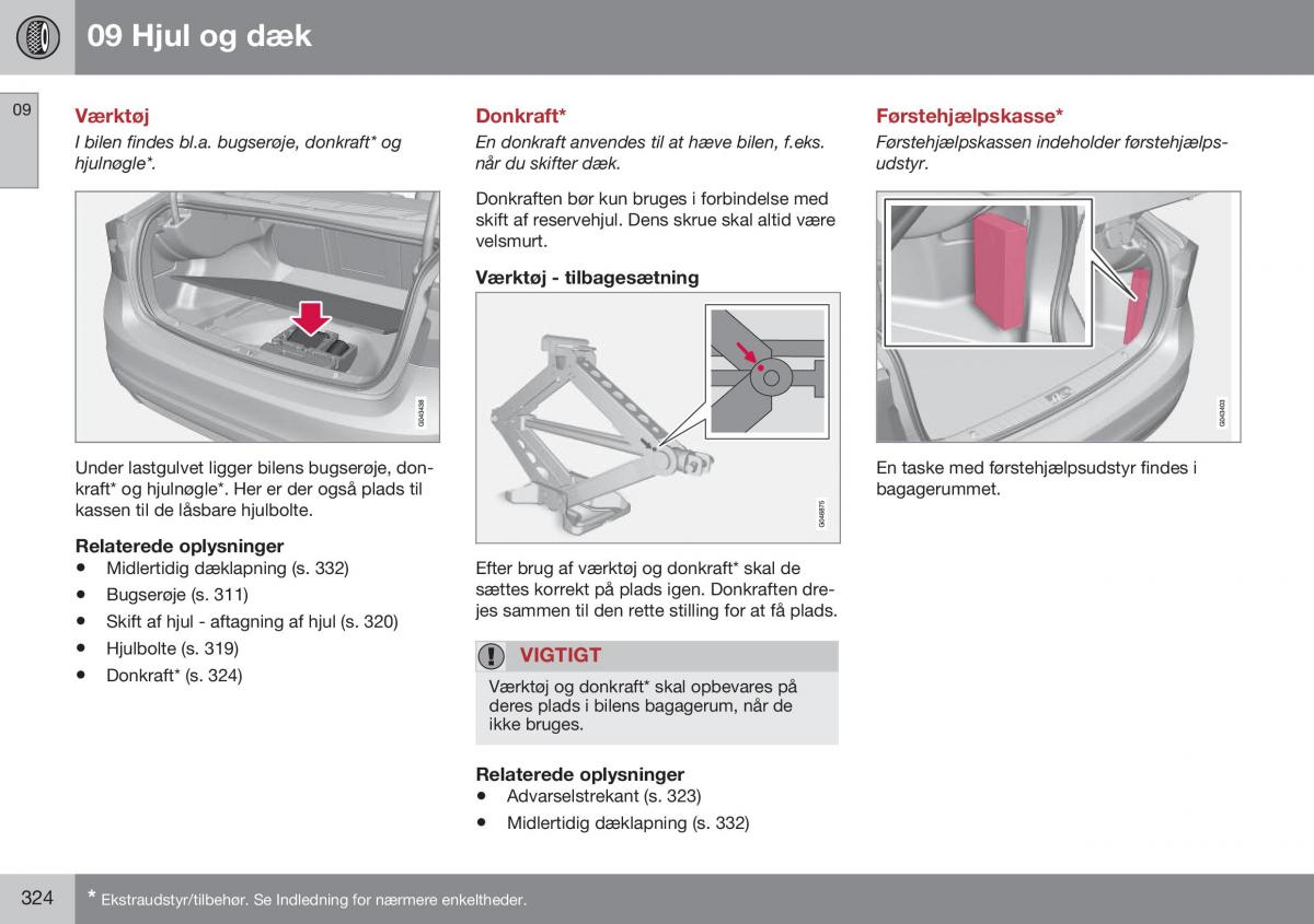 Volvo S60 II 2 Bilens instruktionsbog / page 326