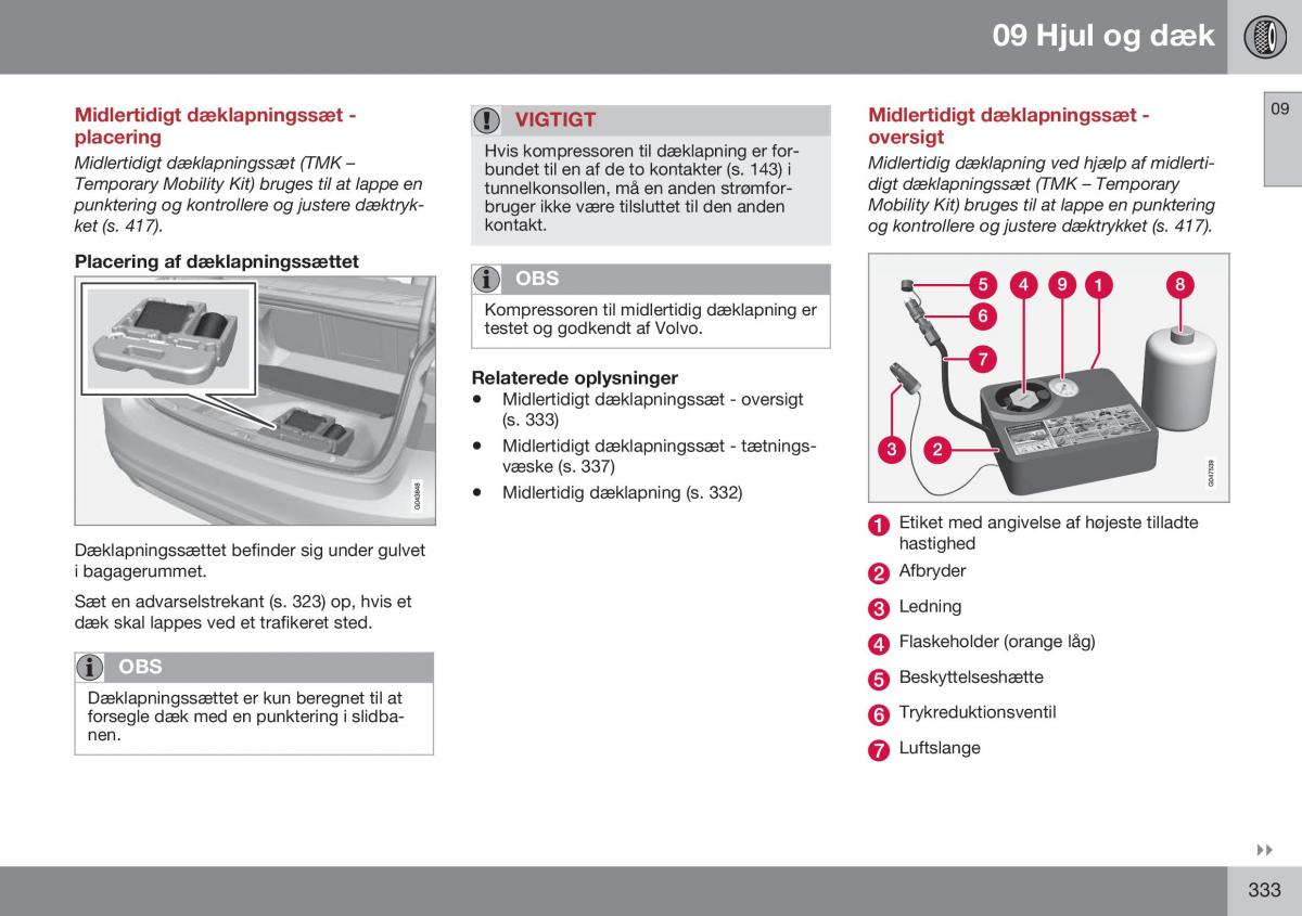 Volvo S60 II 2 Bilens instruktionsbog / page 335