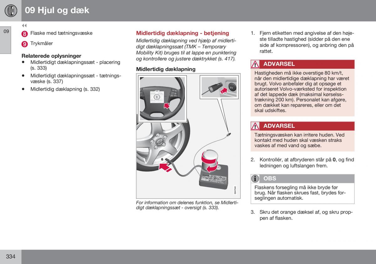 Volvo S60 II 2 Bilens instruktionsbog / page 336