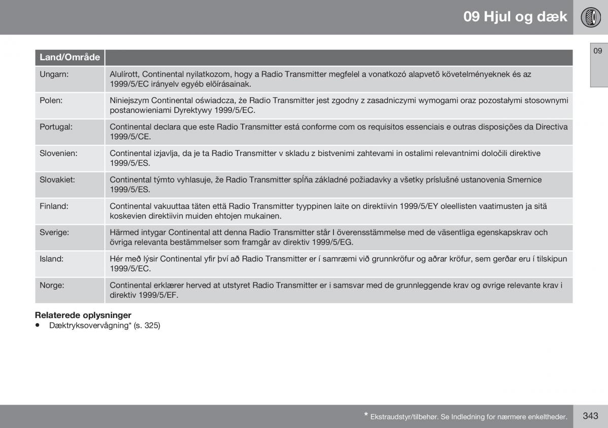 Volvo S60 II 2 Bilens instruktionsbog / page 345