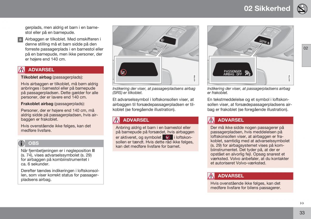 Volvo S60 II 2 Bilens instruktionsbog / page 35