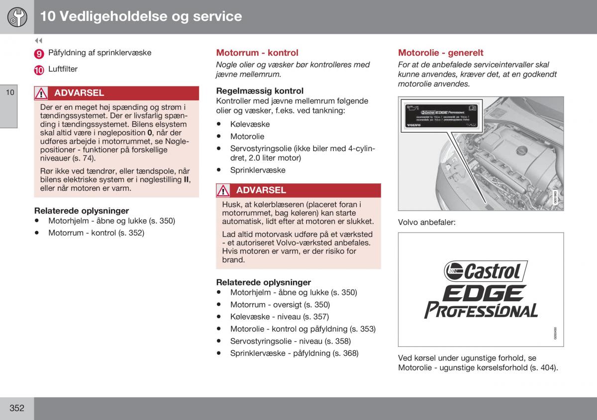 Volvo S60 II 2 Bilens instruktionsbog / page 354