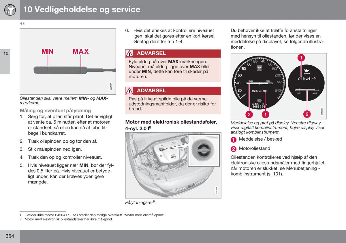 Volvo S60 II 2 Bilens instruktionsbog / page 356