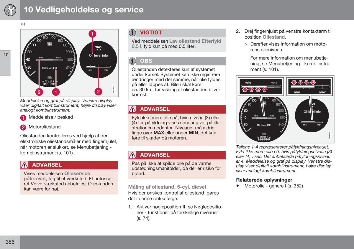 Volvo S60 II 2 Bilens instruktionsbog / page 358