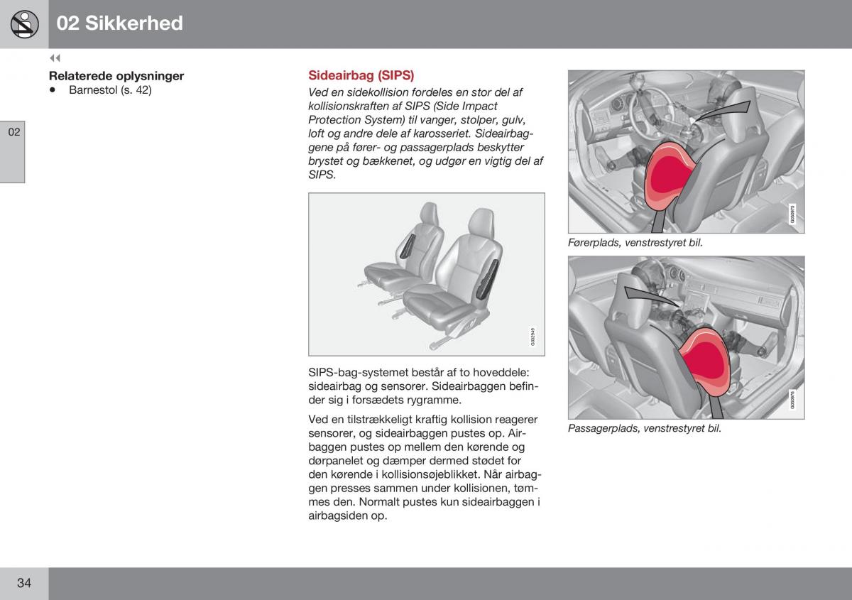 Volvo S60 II 2 Bilens instruktionsbog / page 36