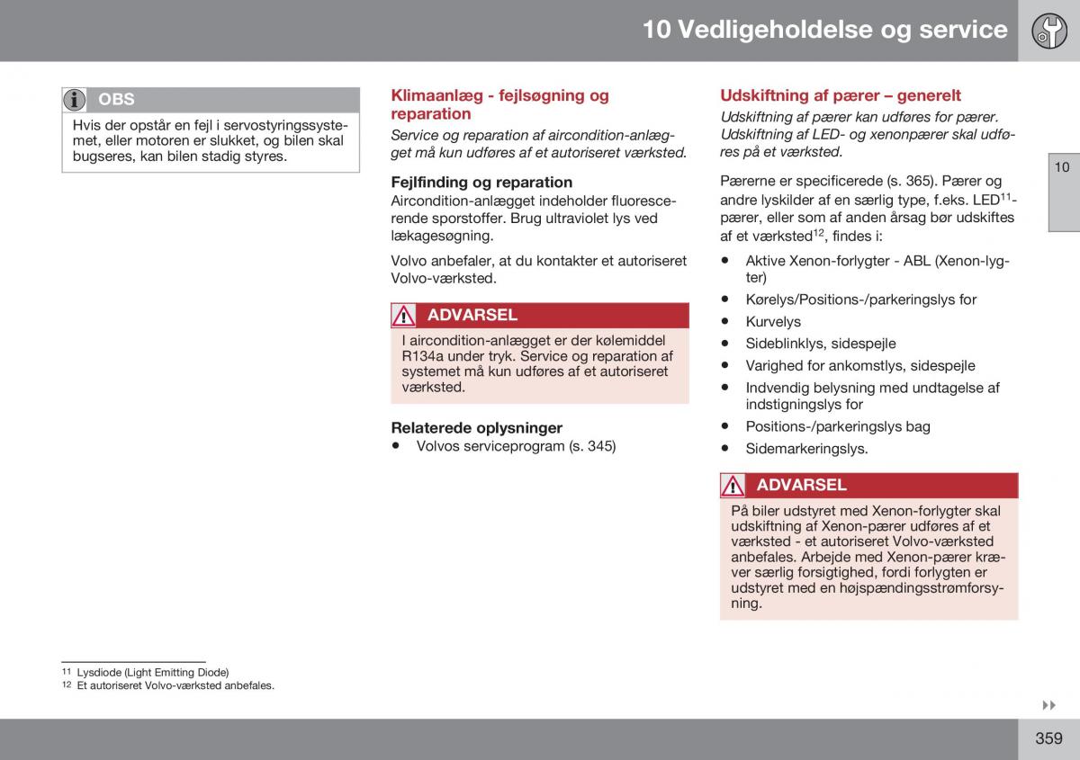 Volvo S60 II 2 Bilens instruktionsbog / page 361