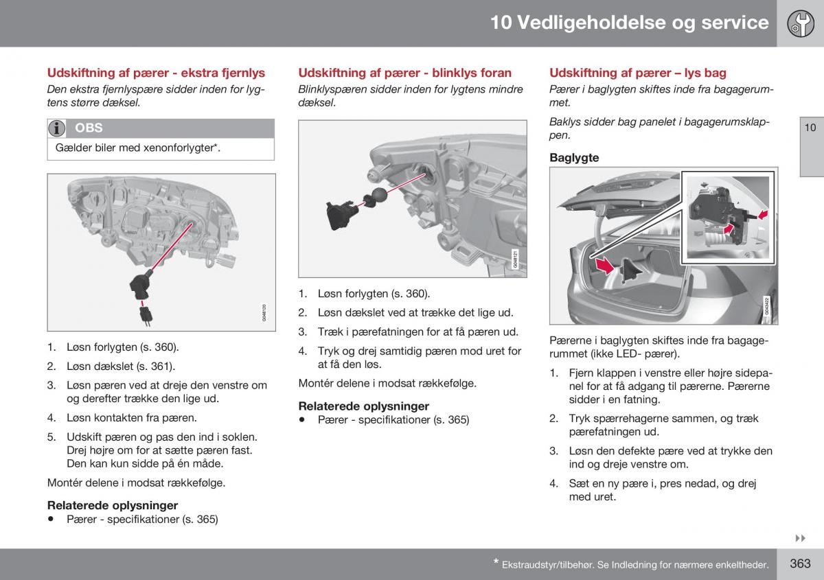 Volvo S60 II 2 Bilens instruktionsbog / page 365