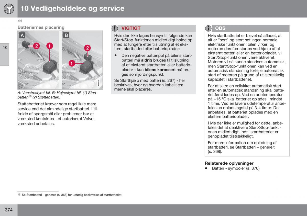 Volvo S60 II 2 Bilens instruktionsbog / page 376