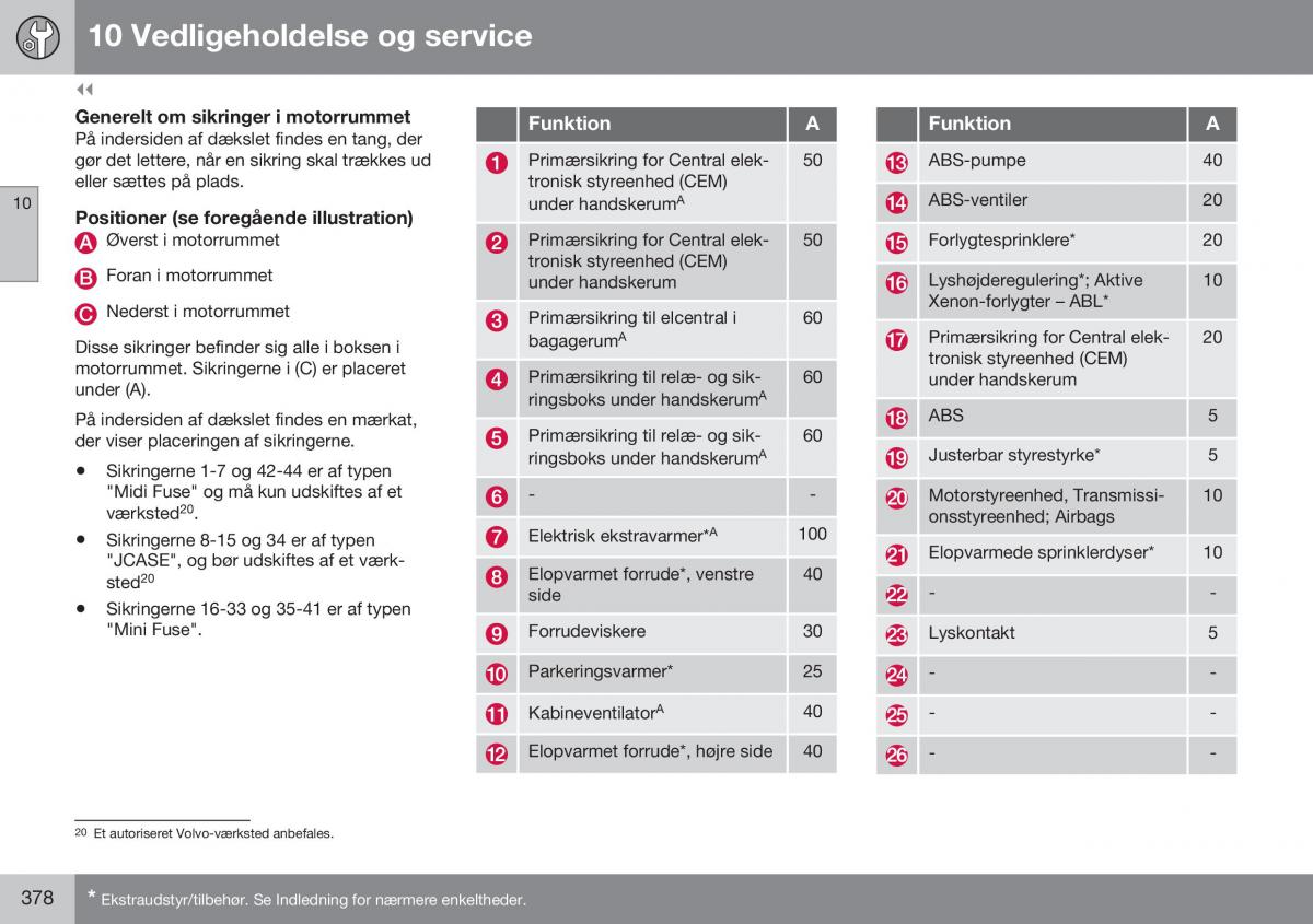 Volvo S60 II 2 Bilens instruktionsbog / page 380