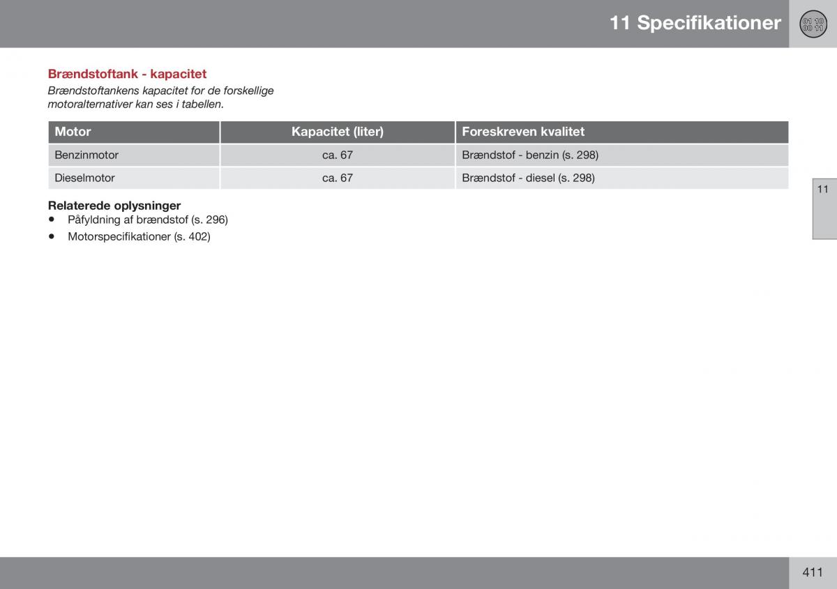 Volvo S60 II 2 Bilens instruktionsbog / page 413