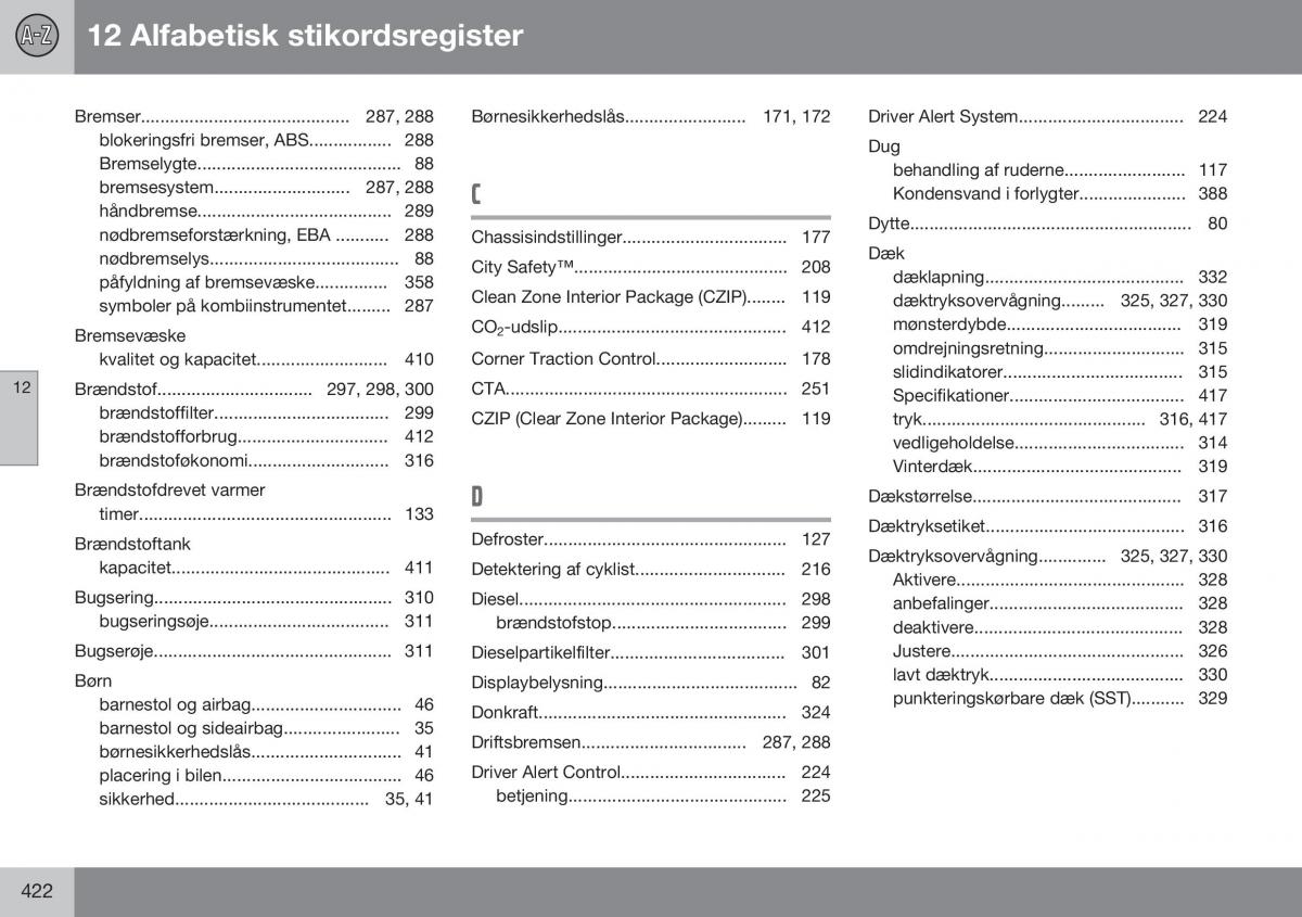 Volvo S60 II 2 Bilens instruktionsbog / page 424